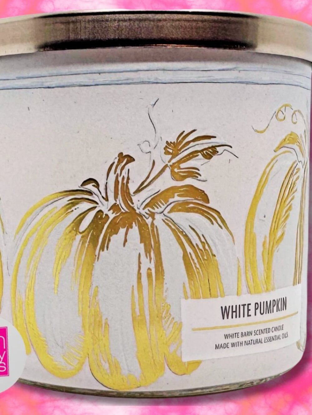 Bath & Body Works White Pumpkin 3-Wick Candle 14.5 oz White Barn NWT Fall Scent